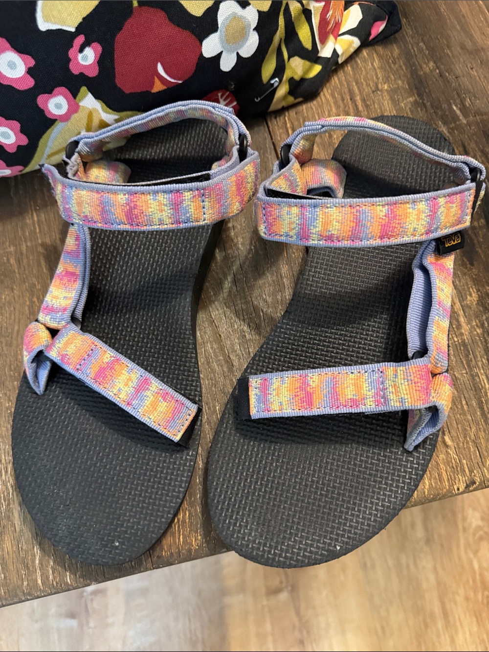 Teva Women's Purple Multicolor Strap Sandals